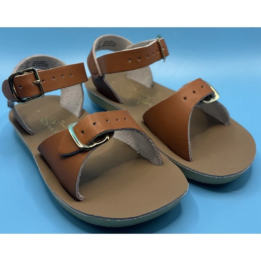 NEW SUN-SAN SALT WATER SANDALS TAN BROWN  TODDLER SIZE 9